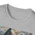 Charcoal cotton T-shirt with striking Megalodon painting in regular fit