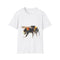 Charcoal cotton tee featuring vibrant bumblebee watercolor design for summer style