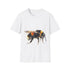 Charcoal cotton tee featuring vibrant bumblebee watercolor design for summer style