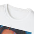 Charcoal crew neck T-shirt with vibrant Kendall Jenner painting design