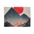 Minimalist sunrise mountain range blanket for peaceful rest and sleep.