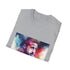 Vibrant charcoal cotton crew neck T-shirt with captivating charisma design