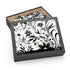Geometric black and white jigsaw puzzle with bezier curves pattern.