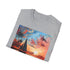 Charcoal crew neck T-shirt with Boracay sunset print regular fit cotton