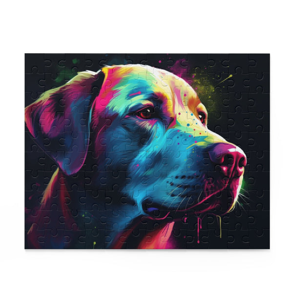 Labrador retriever jigsaw puzzle - heartwarming, playful, 120 pieces.