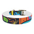 Neon graffiti dog collar with urban style statement, black onyx.