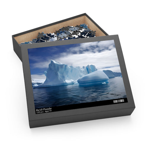 Antarctic Ice Jigsaw Puzzle with mesmerizing icebergs and snowy landscapes.
