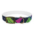 Neon graffiti dog collar for M-sized dogs in black onyx.