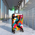 Abstract bold bright suitcase set in small size and black color.