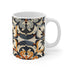 Chic ceramic Artisan Tiles coffee mug with seamless pattern.