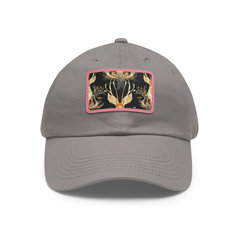 Lucky Jackalope seamless baseball cap, white with light brown patch.
