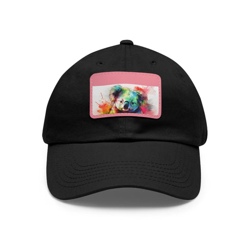 Watercolor Koala design white baseball cap for sunny days comfort.