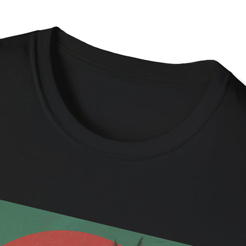 Palm Paradise Sunset Escape T-shirt in Charcoal, Size S, Regular Fit