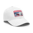 Nordic Pride Baseball Cap in White with Light Brown Rectangle Patch.