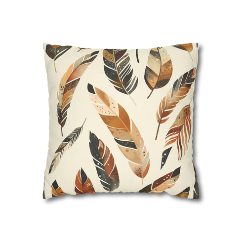 Boho Feathers Pillowcase - Transform your bedroom with whimsical feather pattern, bohemian oasis decor