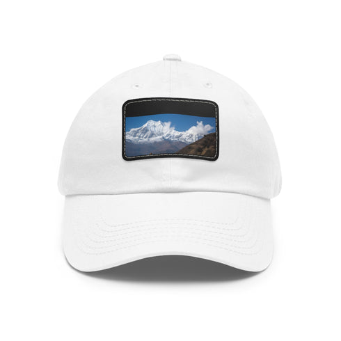 Annapurna Adventure Trek Cap in White with Light Brown Patch for Unisex.