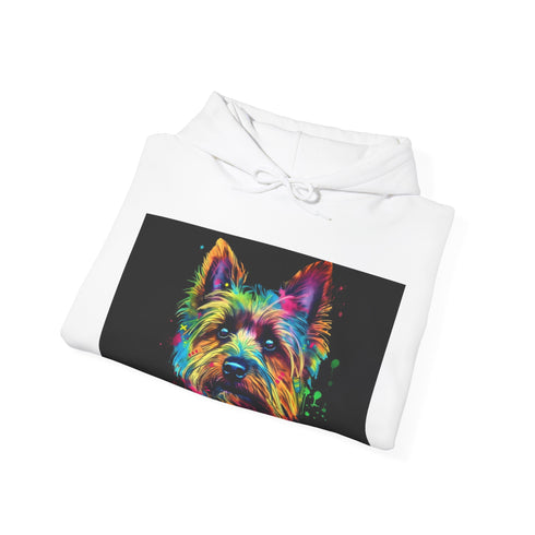 Navy Yorkie Watercolor Hoodie, Soft Comfortable Regular Fit Unisex Clothing