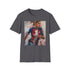 Striking Alex Morgan Soccer Painting T-shirt in Charcoal, DTG Cotton.