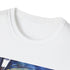 Charcoal T-shirt with underground watercolor design showcasing vibrant London Tube stations