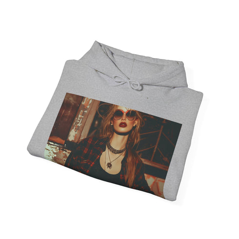 Unchained Melody grunge revolution hoodie in navy for men and women.