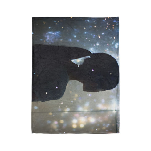Infinity Mirror Reflecting Shooting Star Plush Fleece Throw Blanket