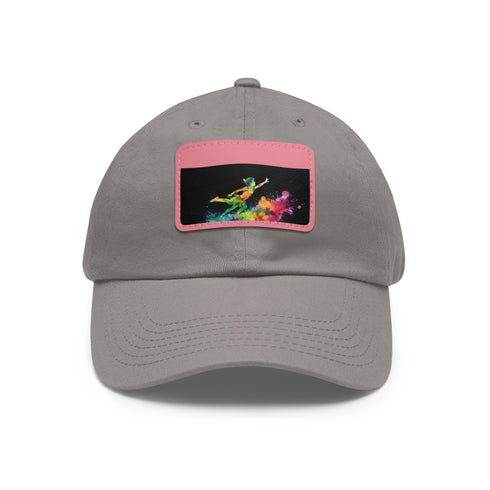 Neverland Neon Watercolor Cap in White with Light Brown Patch.