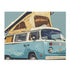 Vintage Light Blue Camper Van Jigsaw Puzzle for a Nostalgic Adventure