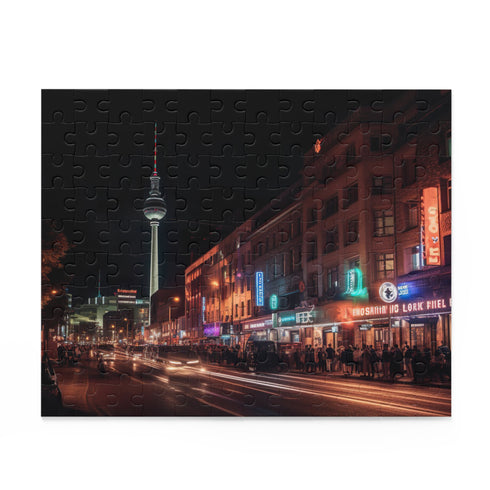 Berlin Night Skyline Puzzle - Capture the magical lights and landmarks of Berlin at night in this cityscape jigsaw