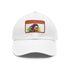 Matthew McConaughey neon dreams hat in white with light brown patch.