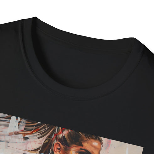 Striking Alex Morgan Soccer Portrait T-Shirt in Charcoal Gray Small.