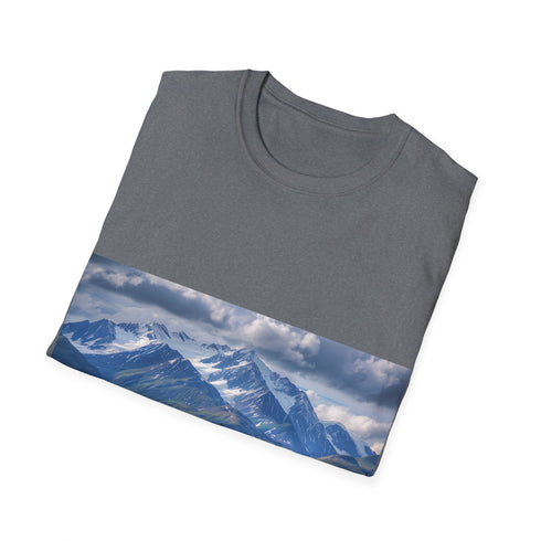 Alaska Adventure Watercolor Tee, Cotton, Charcoal T-shirt for Men and Women