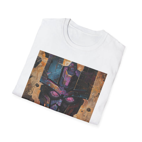 Charcoal cotton T-shirt featuring vibrant cosmic Galactus print and crew neck design