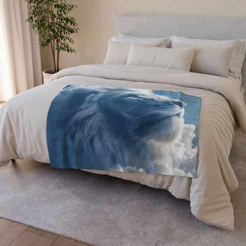 Cloud Shaped Like a Giant Lion Plush Fleece Throw Blanket