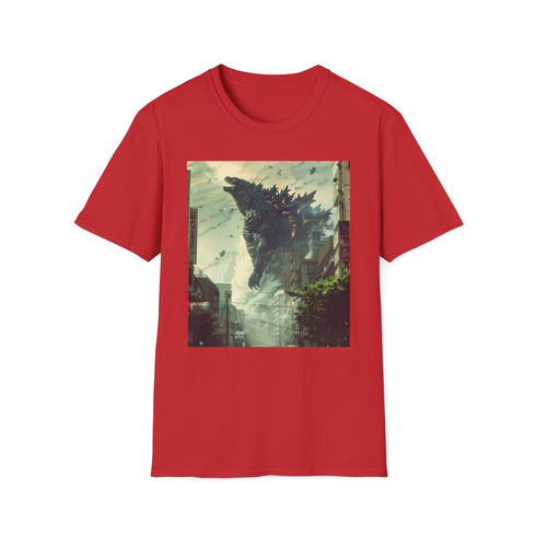Godzilla design cotton charcoal t-shirt, Godzilla radioactive rampage, mens/womens S size