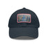 Watercolor Chrysler Cityscape Baseball Cap in White with Light Brown Patch