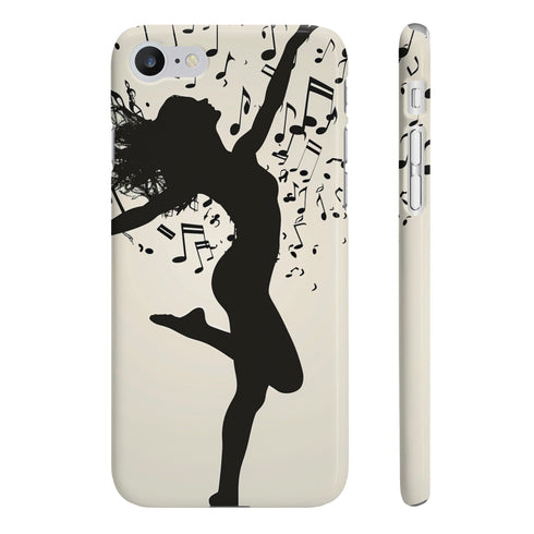 Musical silhouette phone case, glossy finish, slim design, iPhone 7.