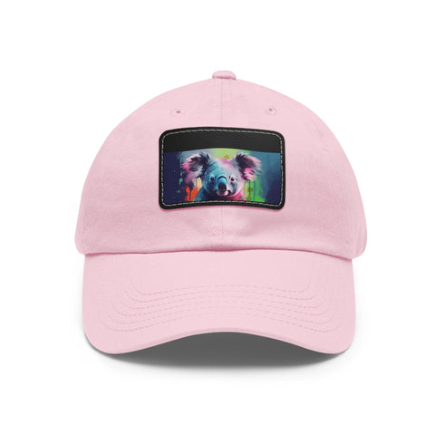 Cute Koala Watercolor Baseball Cap with White Patch.