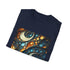 Charcoal cotton T-shirt with fractal design and crew neck