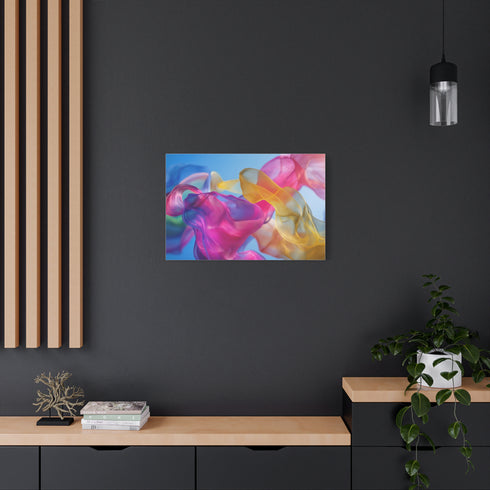 Abstract Fluid Shapes in Vivid Colors Stretched Canvas Wall Art