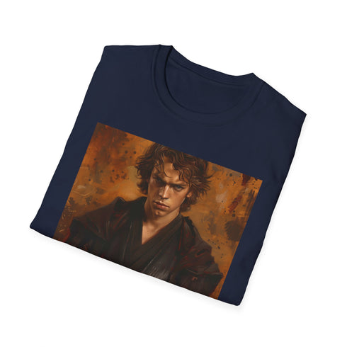 Charcoal cotton T-shirt with vibrant Anakin Skywalker painting
