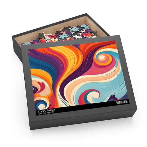 Colorful 70s marine texture puzzle for groovy puzzling fun.