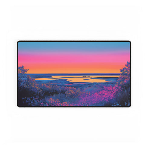 Neon Horizon Splitting Day and Night Gaming XXL Extended Desk Mat