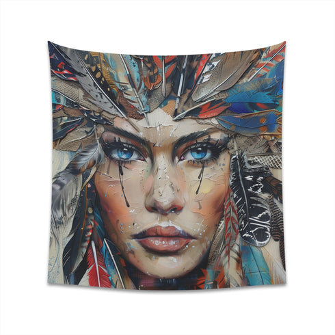 Feather Dance: Bohemian Tapestry - Nature-Inspired Art for Stylish Homes