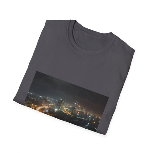 Charcoal cotton T-shirt with vibrant crew neck design and regular fit