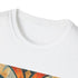 Abstract art deco charcoal t-shirt with vibrant geometric patterns