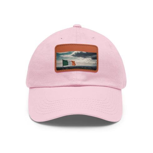 Emerald Isle Pride Baseball Cap in White with Light Brown Patch