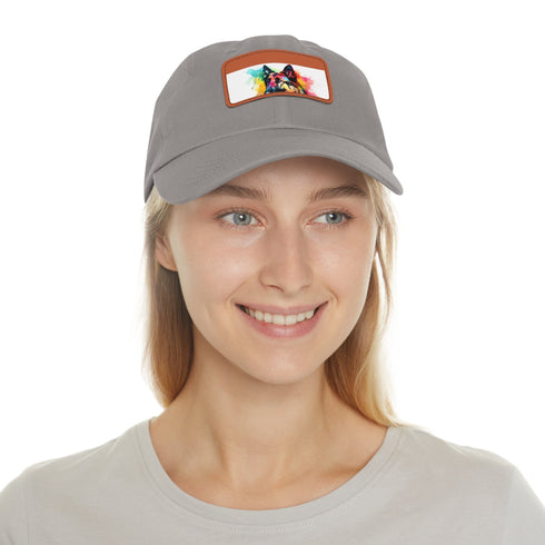 German Shepherd Puppy White Baseball Cap with Light Brown Patch