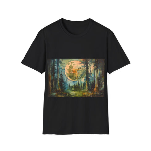 Charcoal cotton Star Wars t-shirt with Endor Moon design.