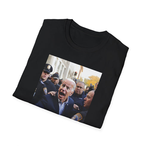 Charcoal cotton Joe Biden T-shirt with vibrant watercolor artwork