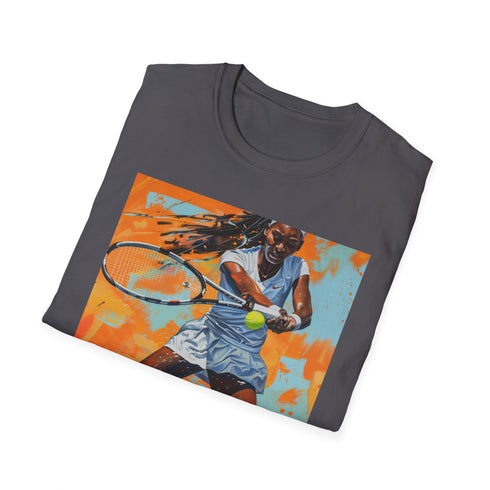 Charcoal Coco Gauff portrait tee, regular fit, summer pick.